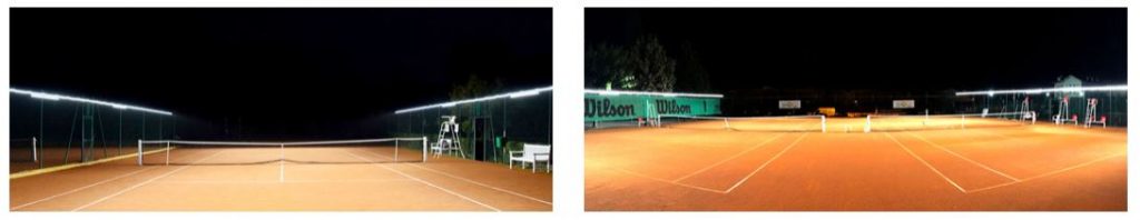 nuevo sistema iluminación led pistas tenis sin columnnas
